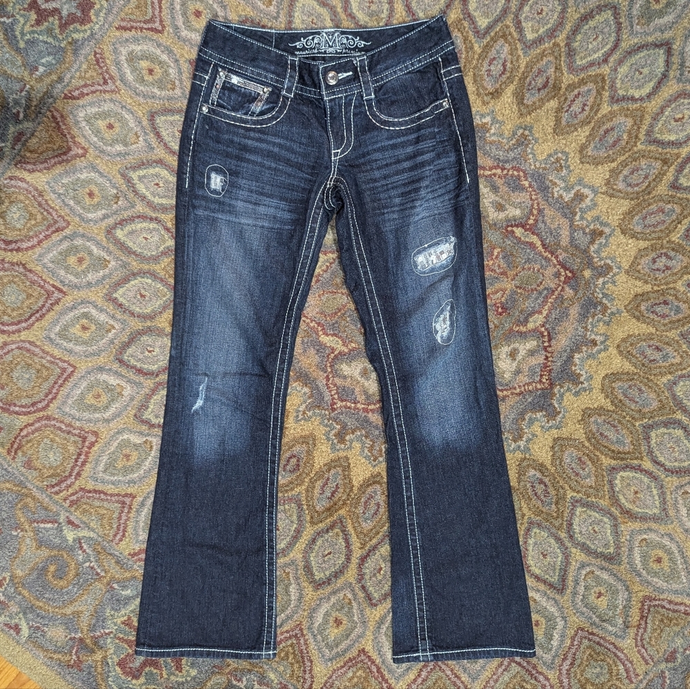 Maurices Dark Blue Flare Jeans Size 5/6